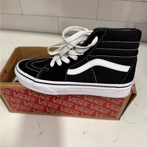 Vans Kids Black and White High-Top Sneakers